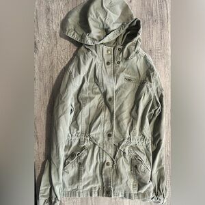 Forever 21 Army Green Hooded Utility Jacket